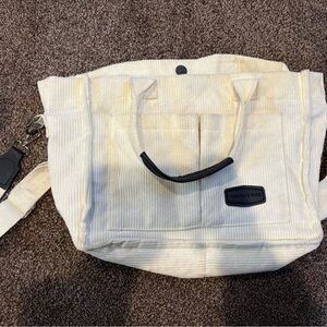 Cream Corduroy Tote Bag